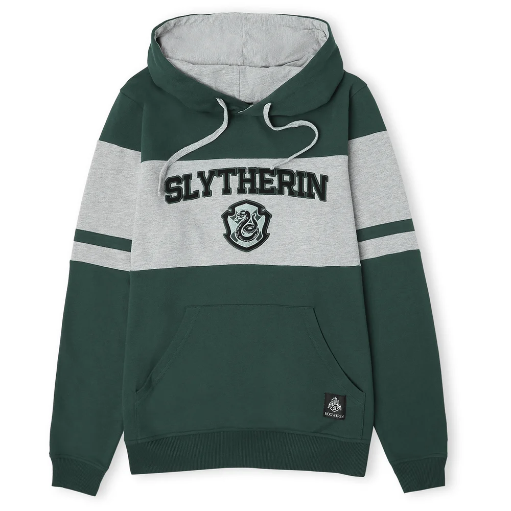 Slytherin House Panelled Hoodie - Green - XS Afbeelding 1