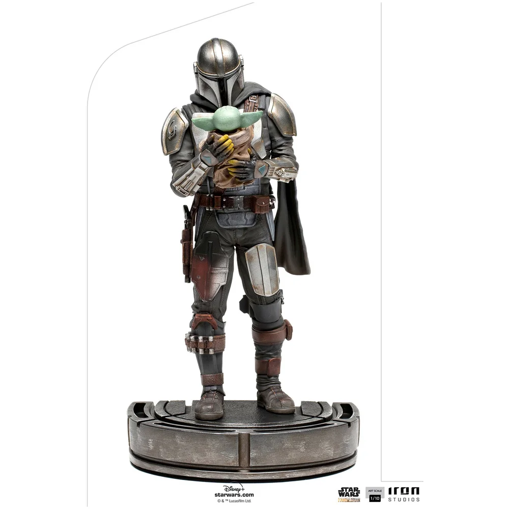 Iron Studios Star Wars The Mandalorian Art Scale Statue 1/10 Mandalorian & Grogu 22 cm Afbeelding 1