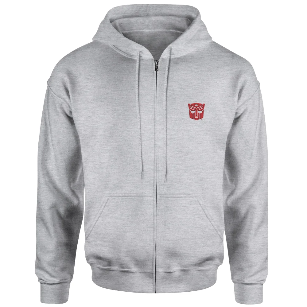 Transformers Autobot Embroidered Unisex Zipped Hoodie - Grey - M Afbeelding 1