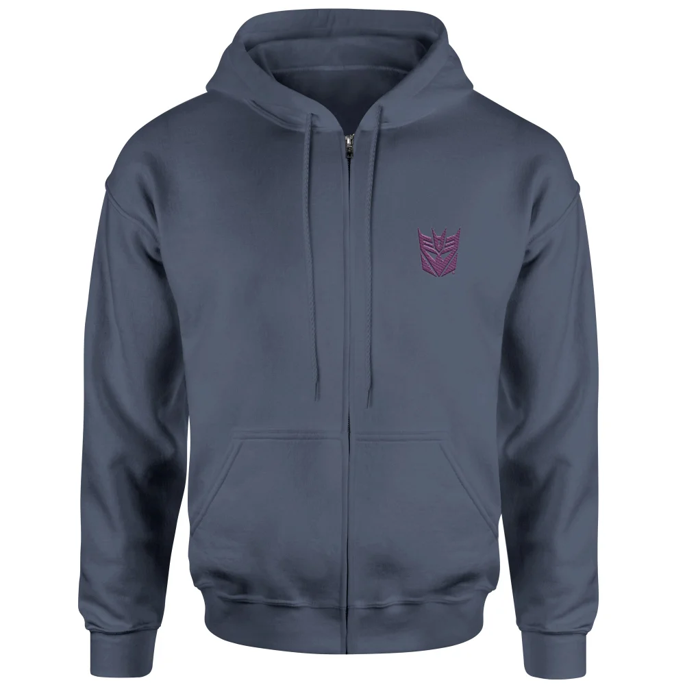 Transformers Decepticon Embroidered Unisex Zipped Hoodie - Navy - L Afbeelding 1