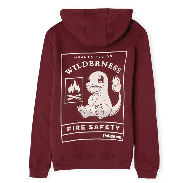 Pokémon Woodland Fire Safety Unisex Hoodie - Burgundy