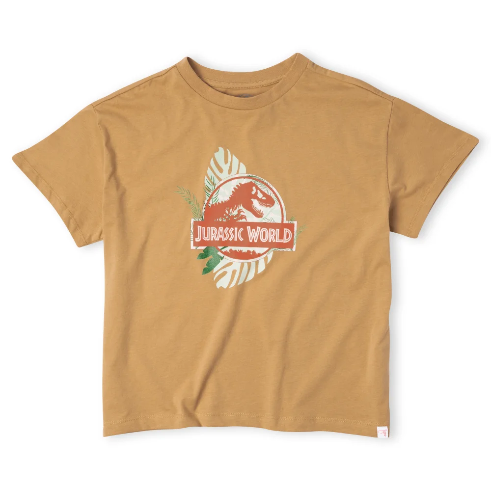 Jurassic World Large Logo Women's Cropped T-Shirt - Tan - XL Afbeelding 1