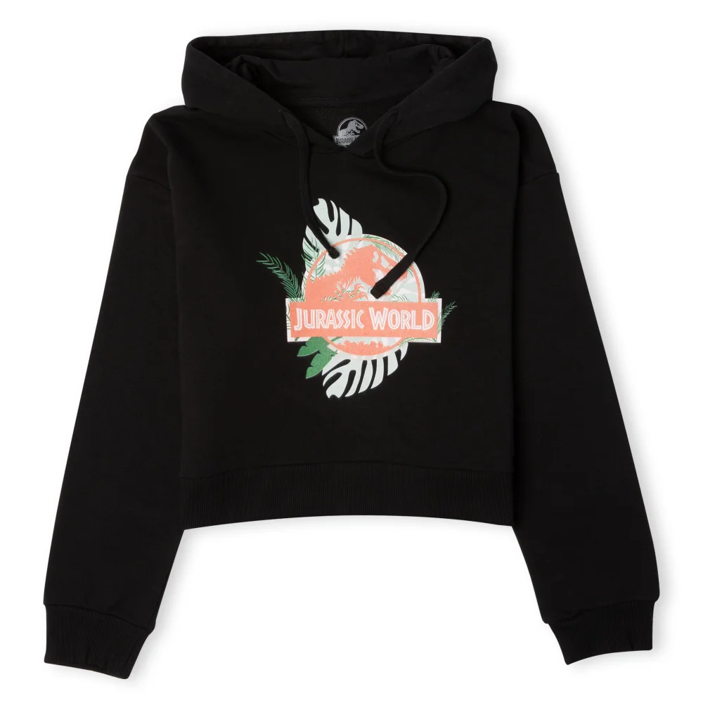 Jurassic World Large Logo Women's Cropped Hoodie - Black - XS - Zwart Afbeelding 1