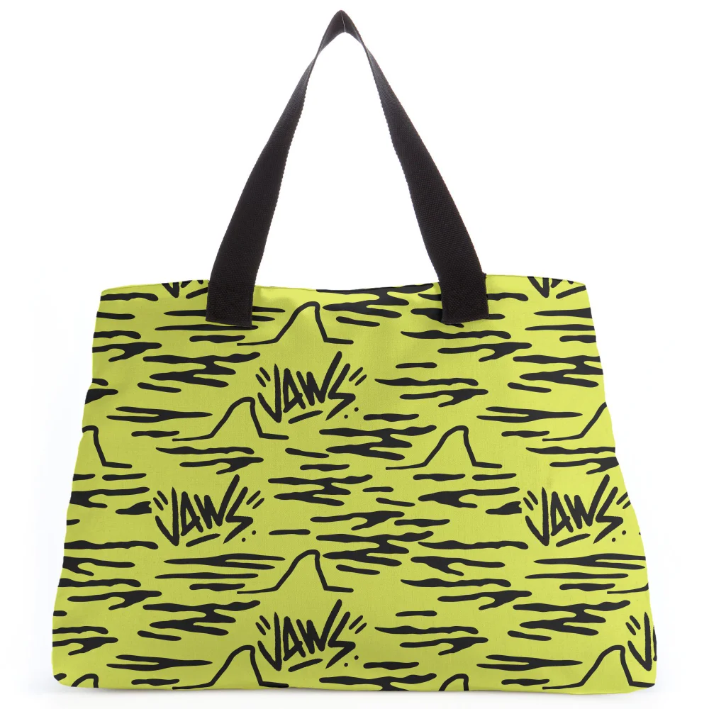Jaws Yellow Doodle Tote Bag Afbeelding 1