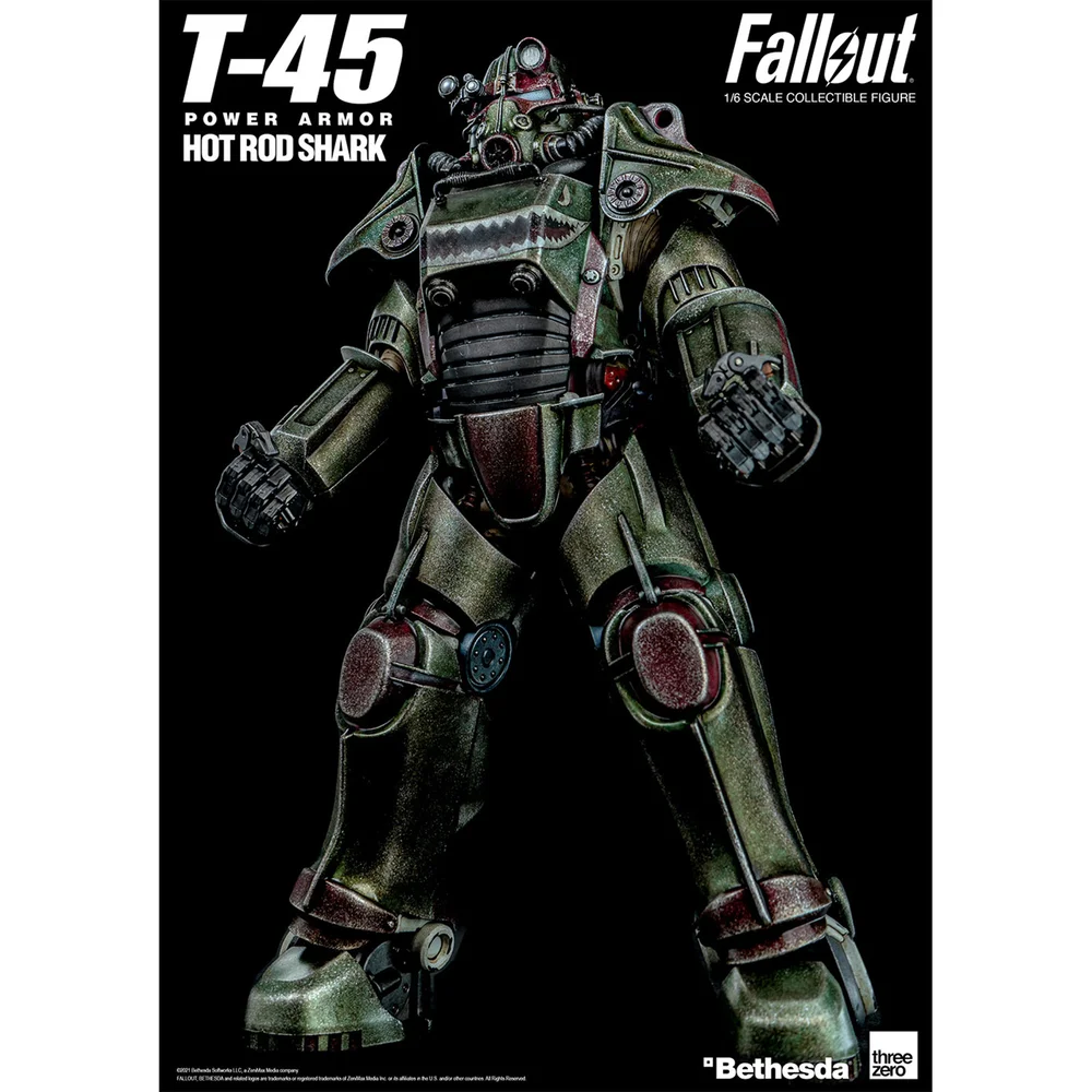 ThreeZero Fallout 1/6 Scale Armor Pack - T-45 Hot Rod Shark Afbeelding 1