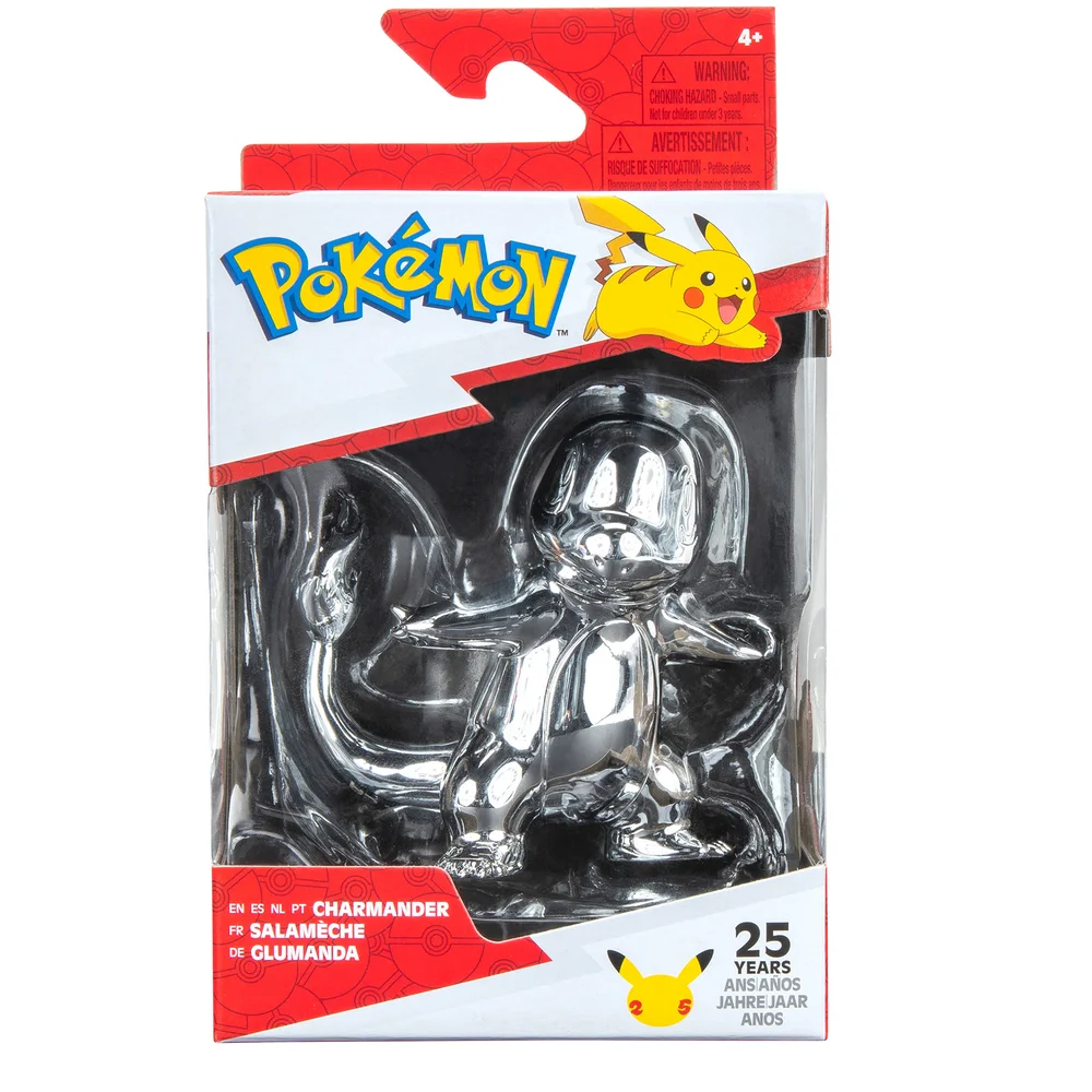 Pokémon 25th Celebration - 3 Inch Silver Charmander Figure Afbeelding 1