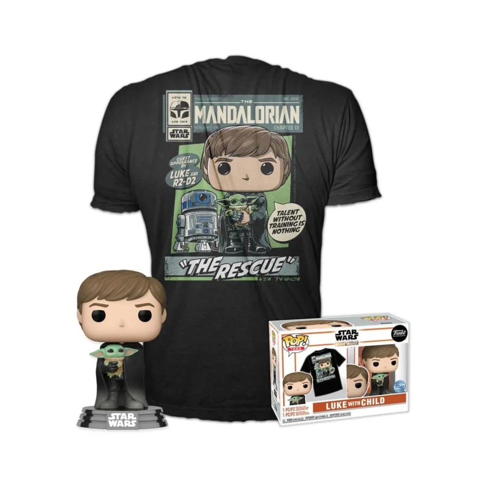 Star Wars The Mandalorian Pop! and Tee EXC Bundle XL Afbeelding 1