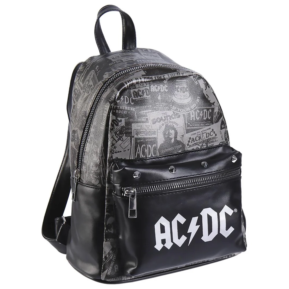 AC/DC Collage Faux-Leather Backpack Afbeelding 1