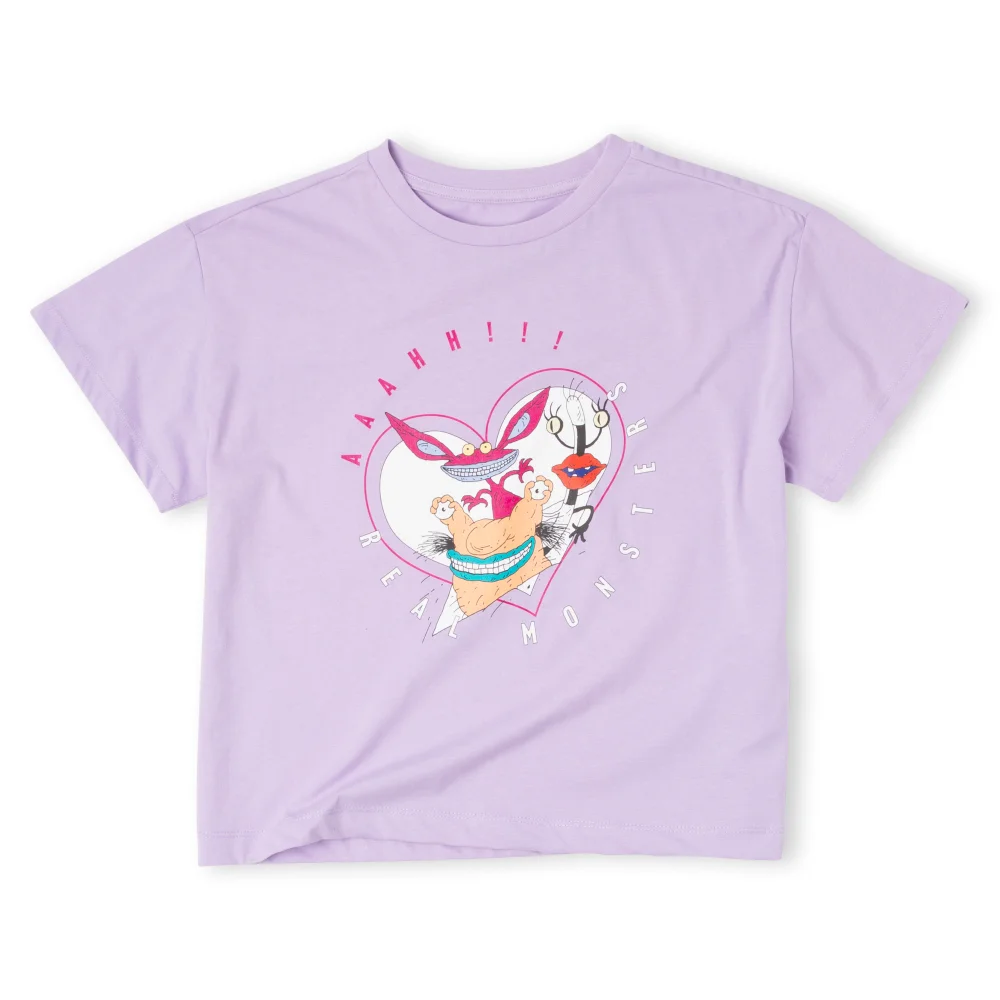 Nickelodeon Real Monsters Women's Cropped T-Shirt - Lilac - XS - Lilac Afbeelding 1