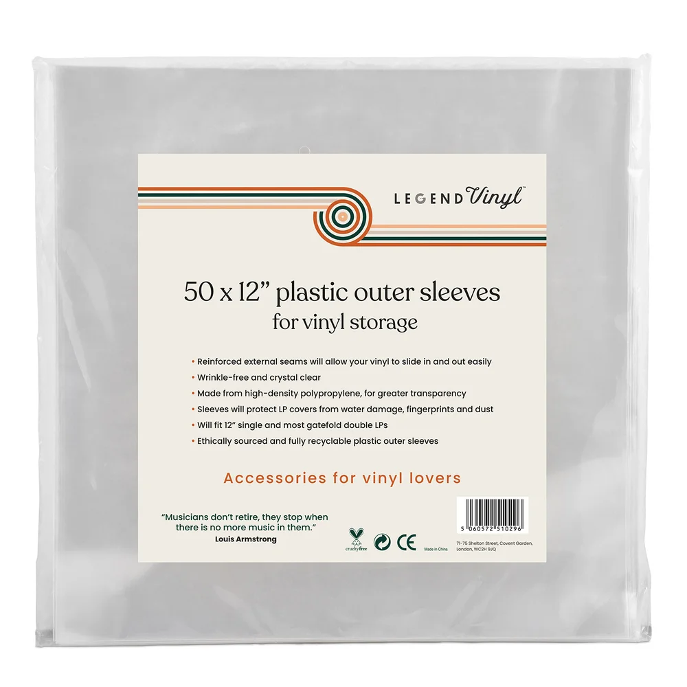 Legend Vinyl 50 x 12" Plastic Outer Sleeves Afbeelding 1