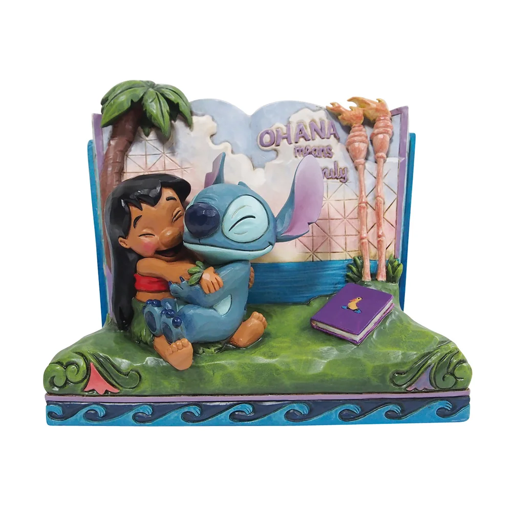 Disney Traditions Lilo & Stitch Story Book Figurine Afbeelding 1