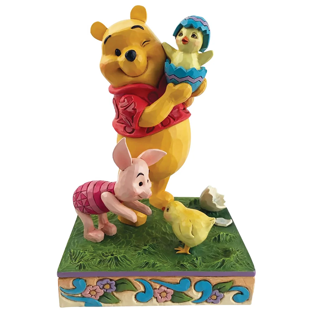 Disney Traditions Winnie the Pooh Easter Pooh And Piglet Figurine Afbeelding 1