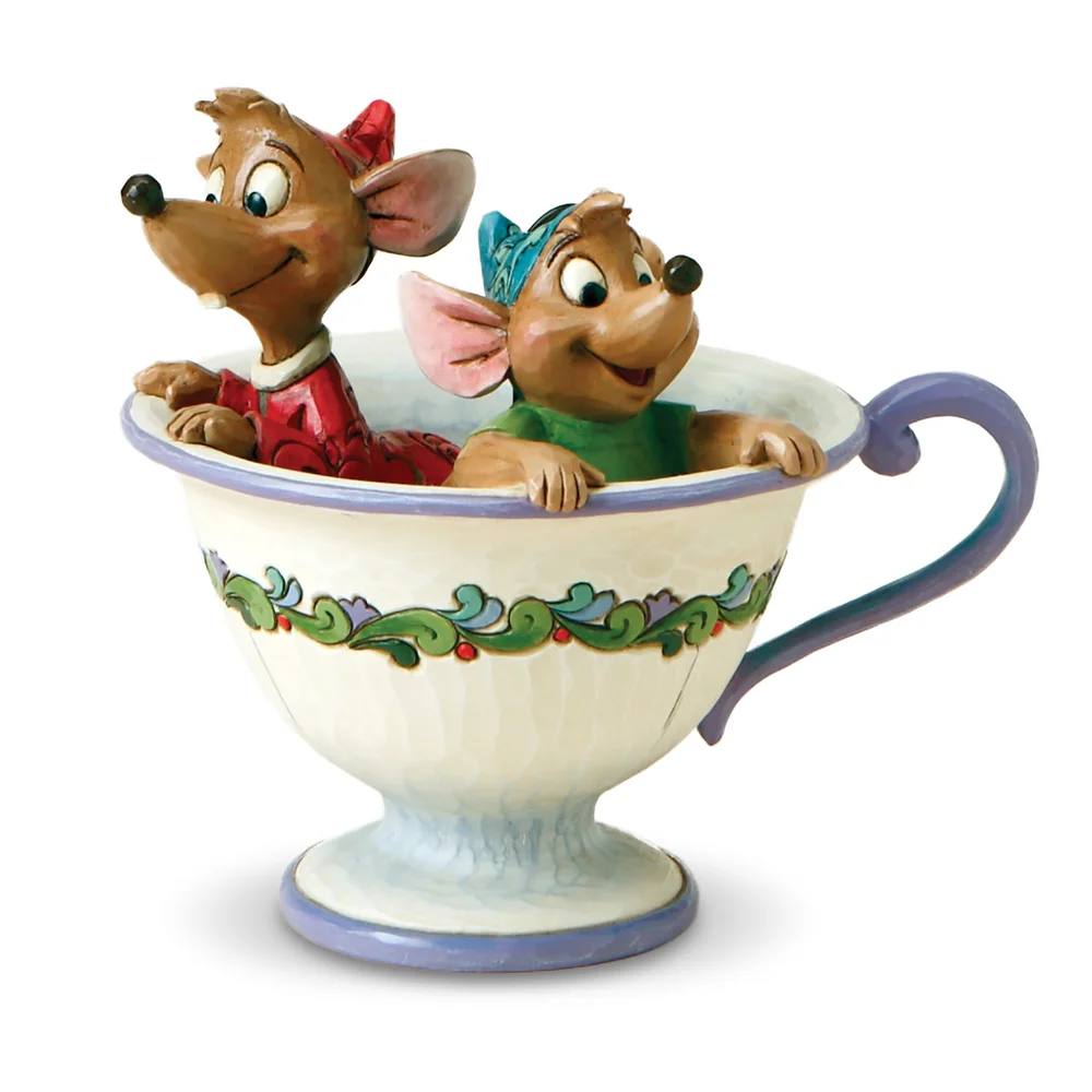 Disney Traditions Cinderella Tea For Two Jaq & Gus Figurine Afbeelding 1