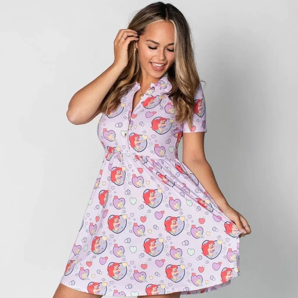 Cakeworthy The Little Mermaid Bubbles Button Up Dress - M Afbeelding 1