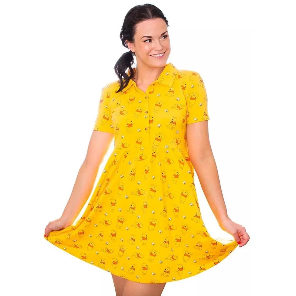 Cakeworthy Winnie the Pooh Button Up Dress - S Afbeelding 1