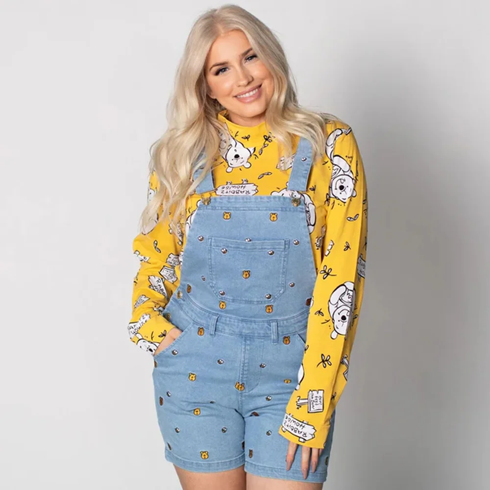 Cakeworthy Winnie the Pooh Overall Shorts - S Afbeelding 1