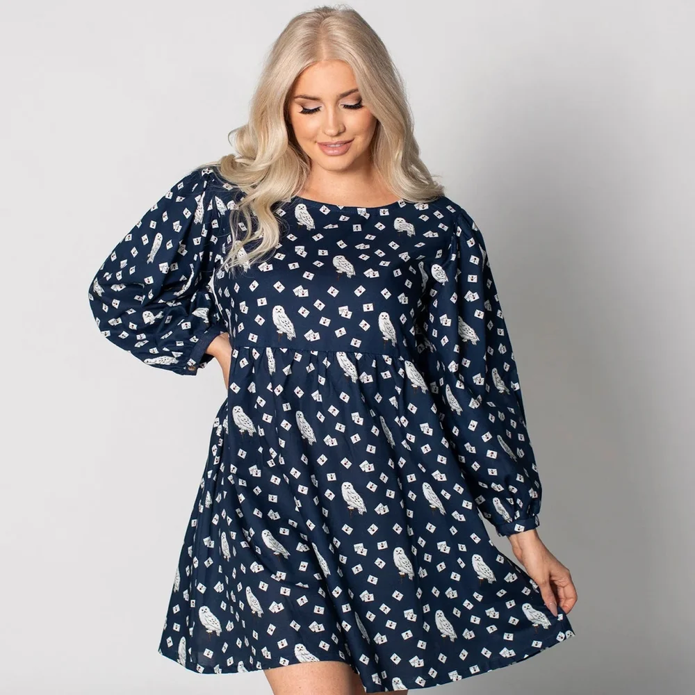 Cakeworthy Harry Potter Hedwig Puffy Long Sleeved Dress - M Afbeelding 1
