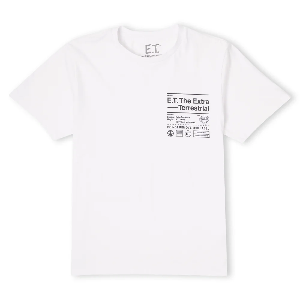 E.T. the Extra-Terrestrial Unisex T-Shirt - White - S Afbeelding 1
