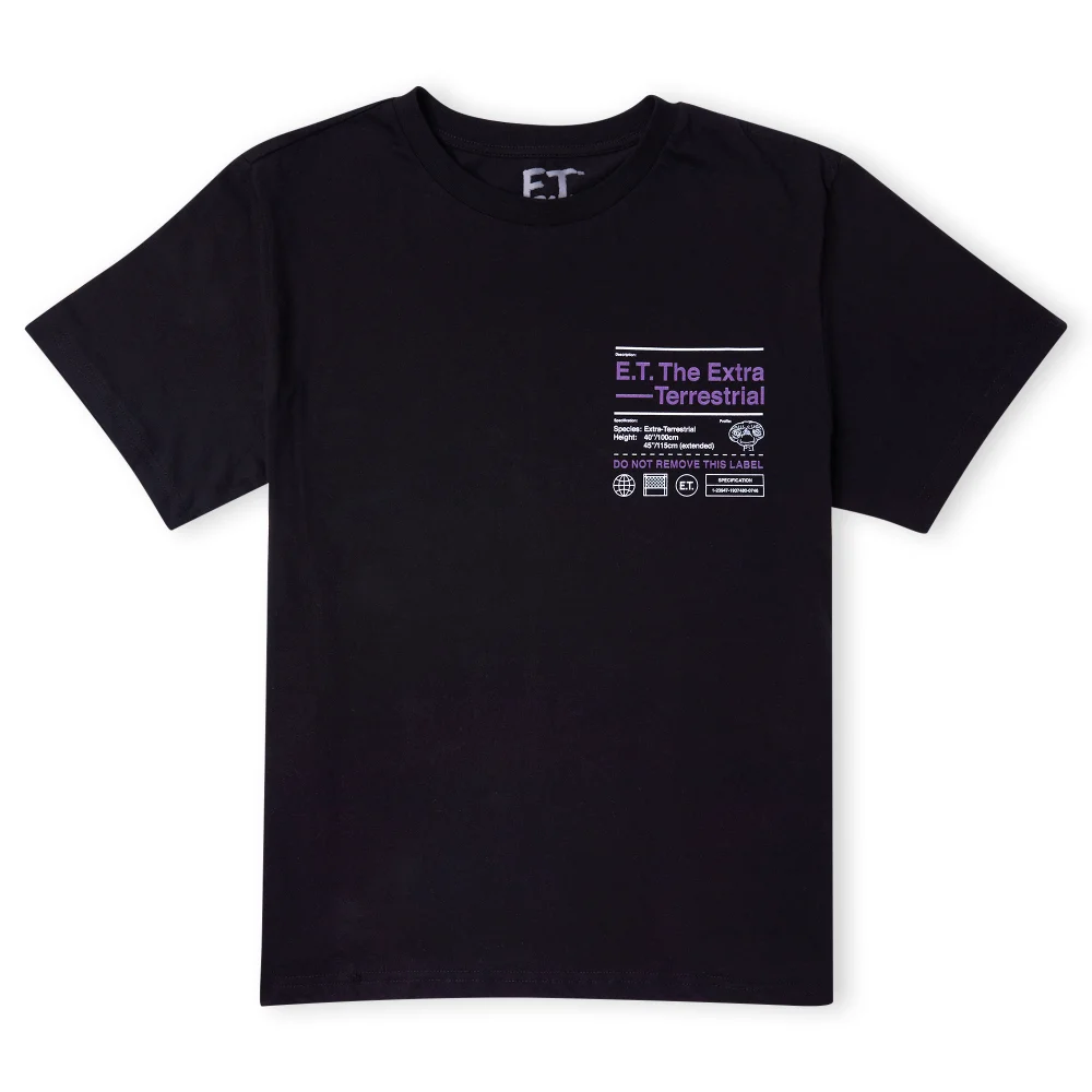 E.T. the Extra-Terrestrial Unisex T-Shirt - Black - S Afbeelding 1