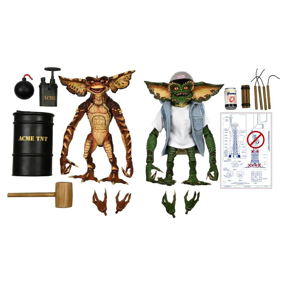 NECA Gremlins 2 Bad Batch Demolition 2 Pack Ultimate 7 Inch Action Figures Afbeelding 1
