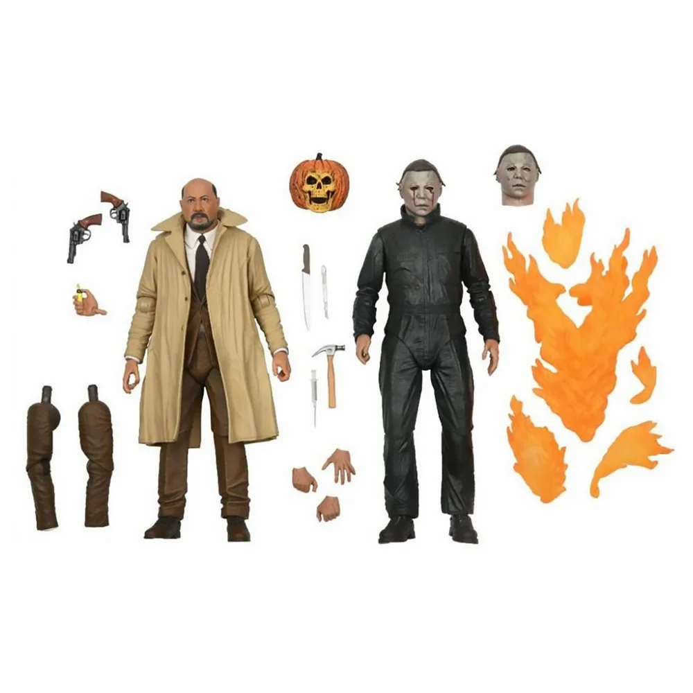 NECA Halloween 2 Michael Myers and Dr Loomis 2 Pack Ultimate 7 Inch Action Figures Afbeelding 1