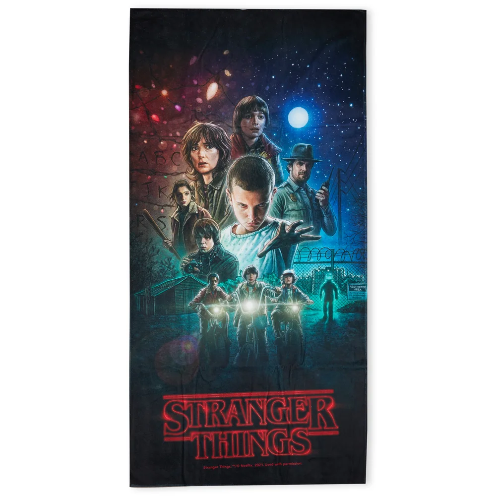 Stranger Things Classic Poster Beach Towel Afbeelding 1