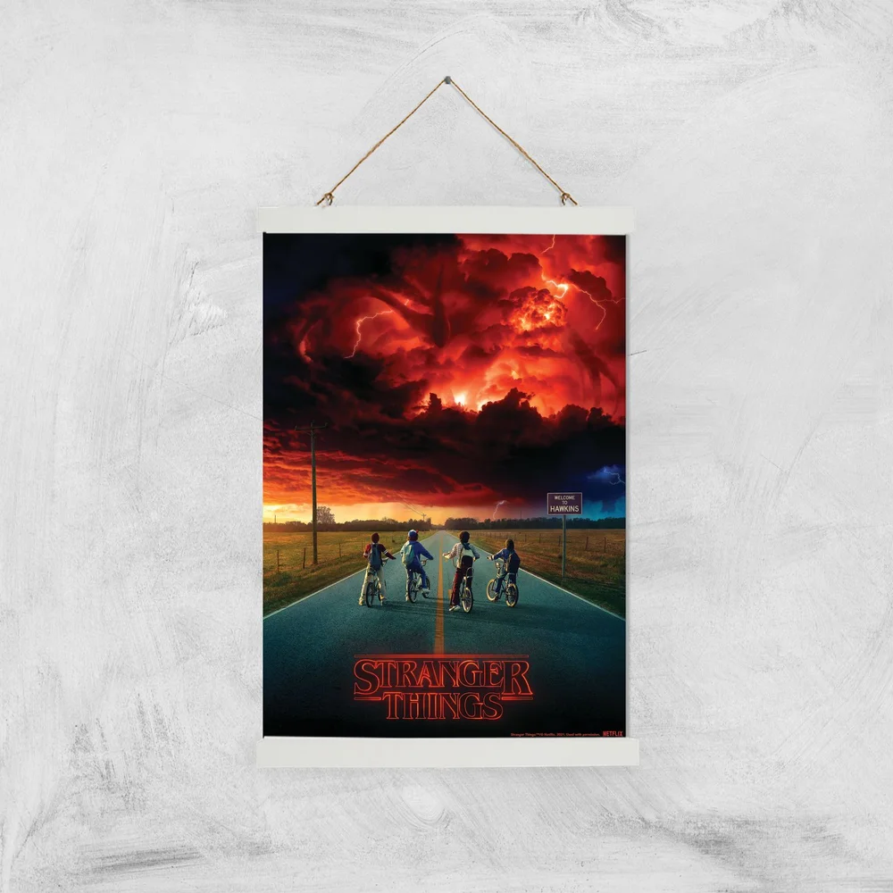 Stranger Things Welcome To Hawkins Giclee Art Print - A3 - White Hanger Afbeelding 1