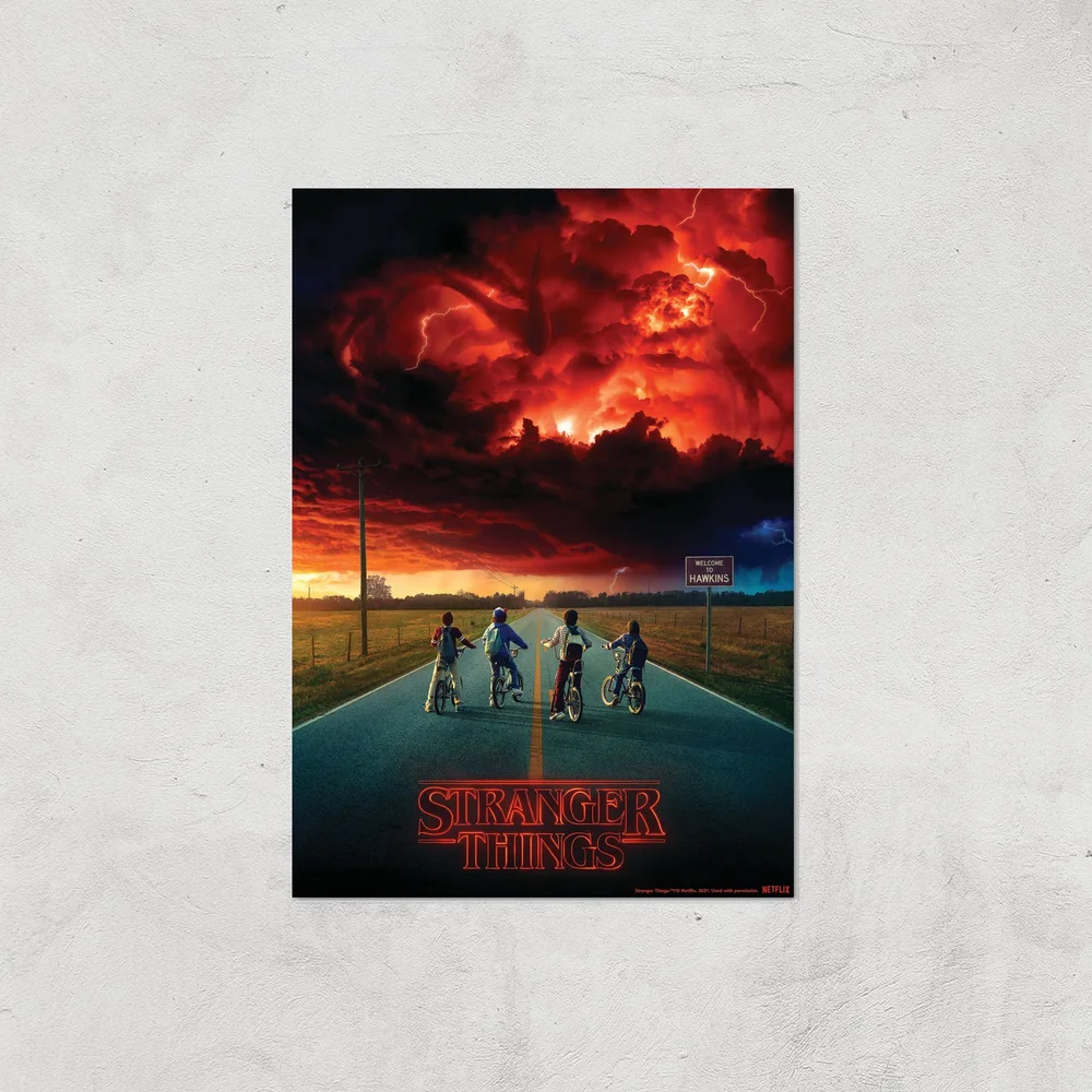 Stranger Things Welcome To Hawkins Giclee Art Print - A2 - Print Only Afbeelding 1