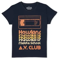 Stranger Things Hawkins AV Club Women's T-Shirt - Navy - undefined undefined