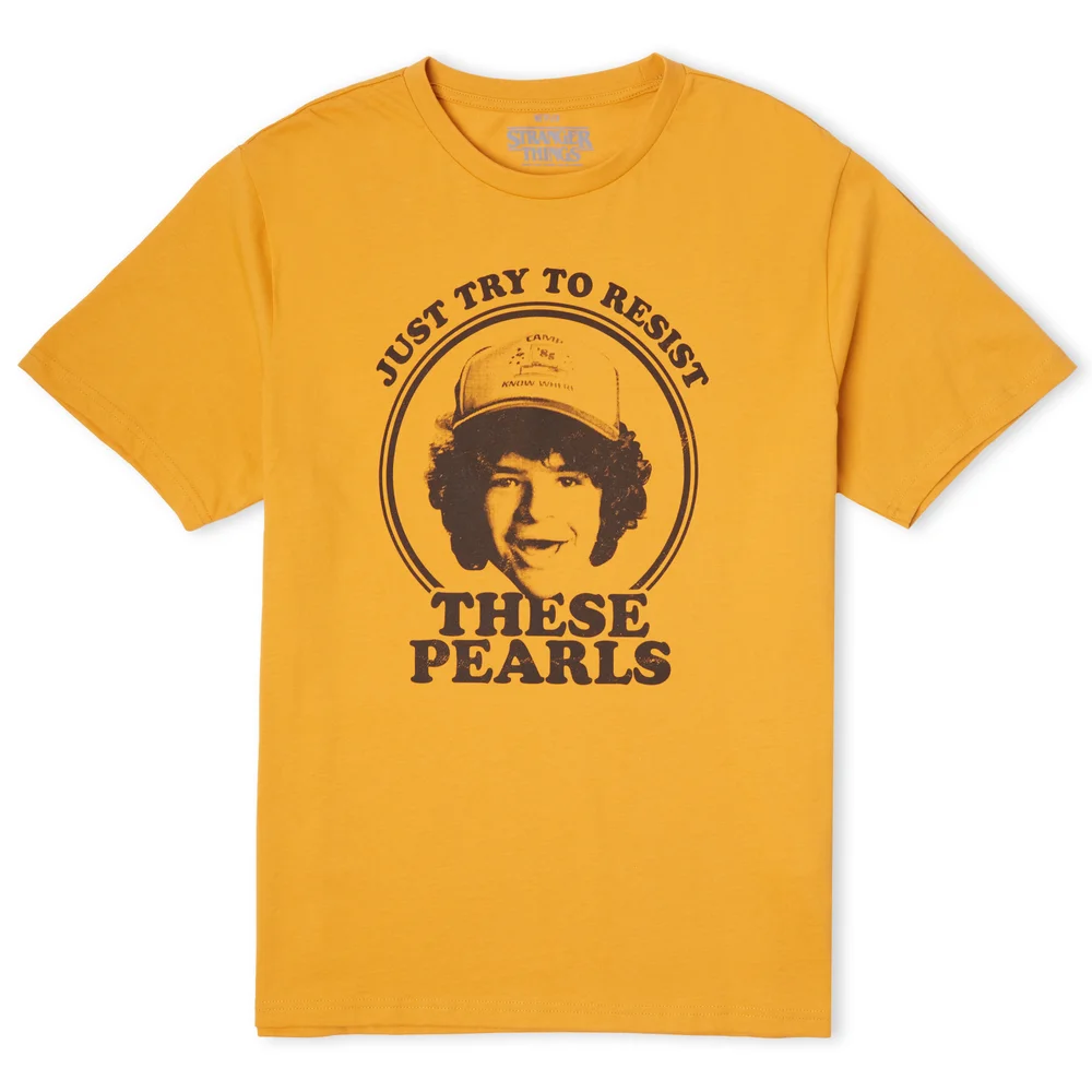 Stranger Things Dustin's Pearls Women's T-Shirt - Mustard - M Afbeelding 1