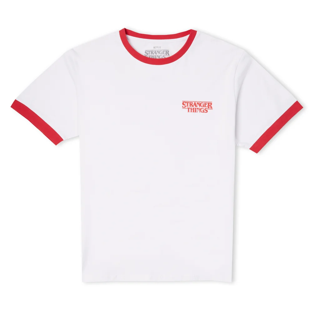 Stranger Things Biker Gang Unisex Ringer T-Shirt - White/Red - S Afbeelding 1