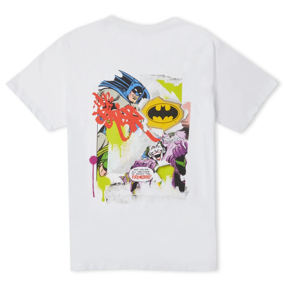 Batman Collage Unisex T-Shirt - Wit - S Afbeelding 1