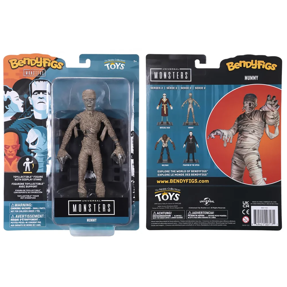 Noble Collection Universal Monsters The Mummy BendyFig 7.5 Inch Action Figure Afbeelding 1