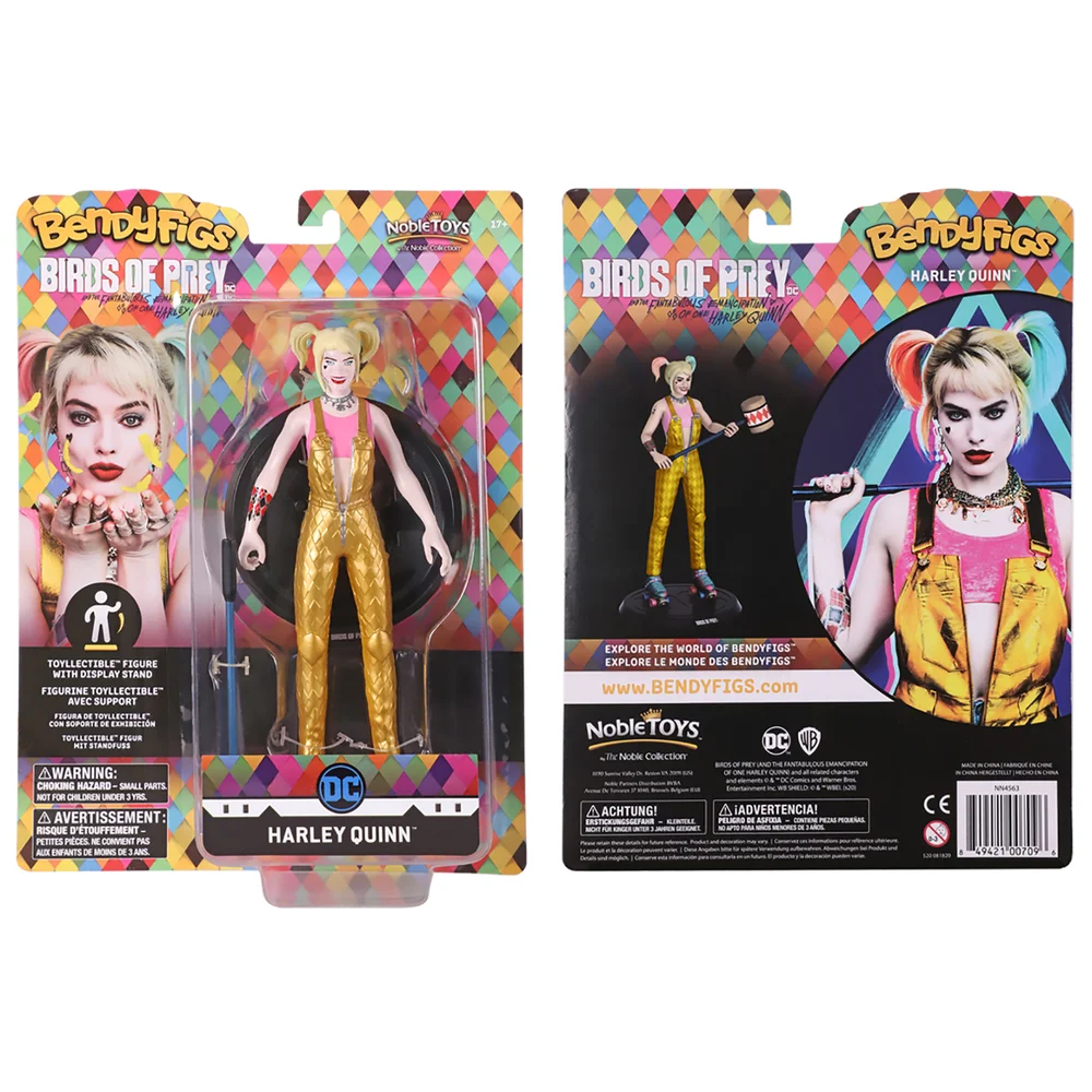 Noble Collection Birds of Prey Harley Quinn BendyFig 7.5 Inch Action Figure Afbeelding 1