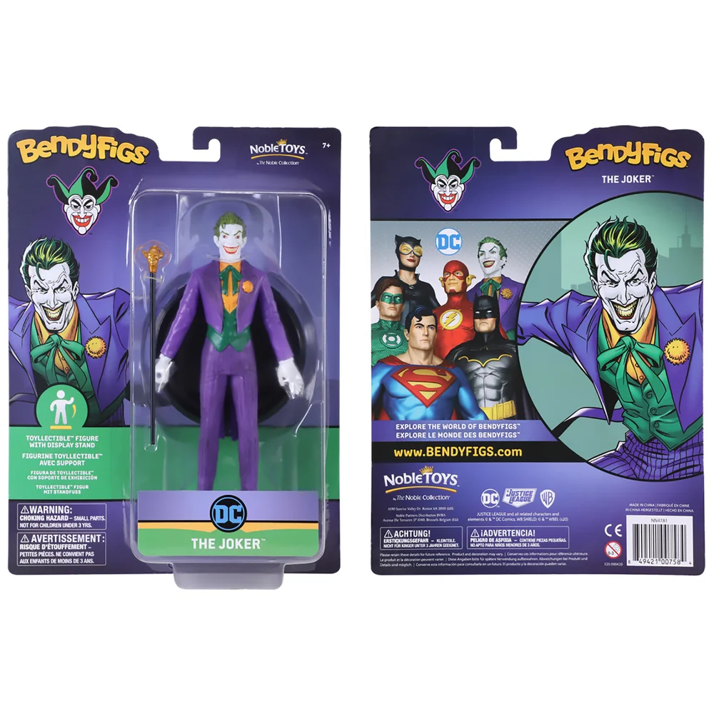 Noble Collection DC Universe Joker BendyFig 7.5 Inch Action Figure Afbeelding 1