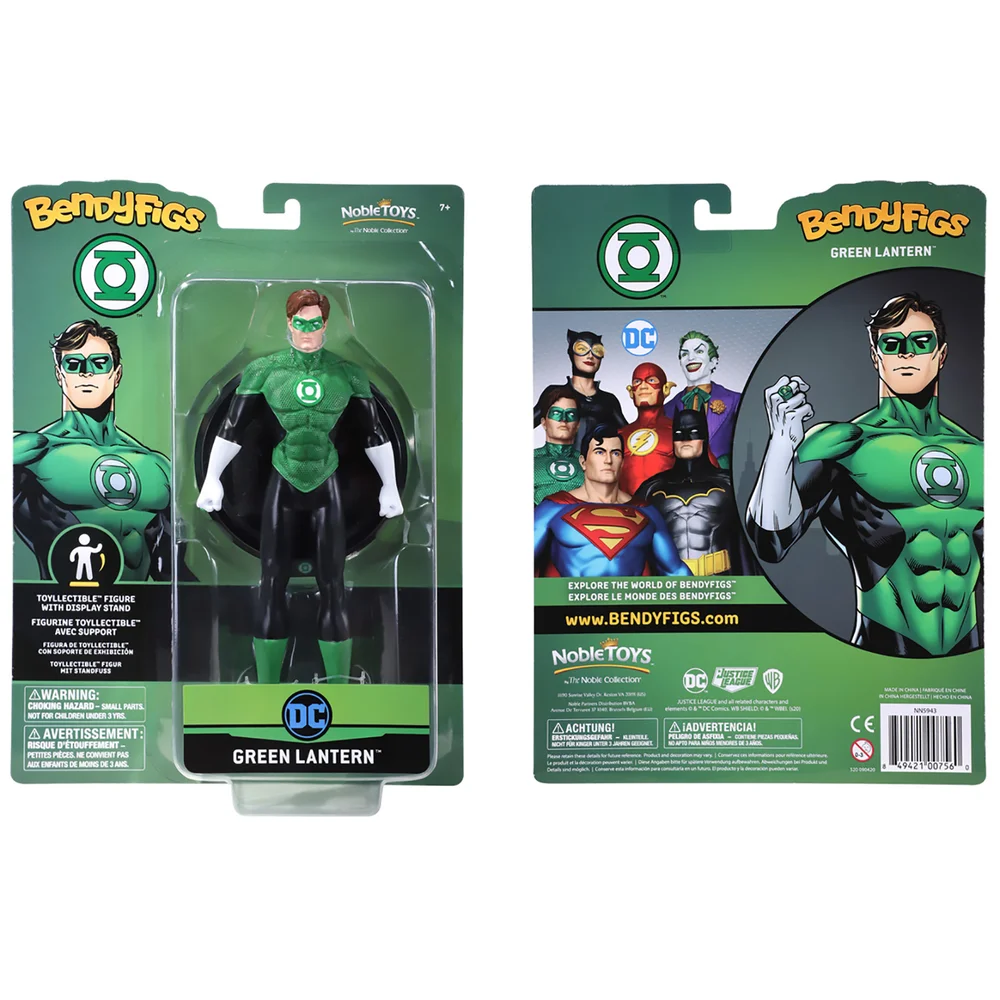 Noble Collection DC Universe Green Lantern BendyFig 7.5 Inch Action Figure Afbeelding 1