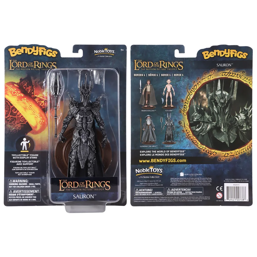Noble Collection Lord of the Rings Sauron BendyFig 7.5 Inch Action Figure Afbeelding 1