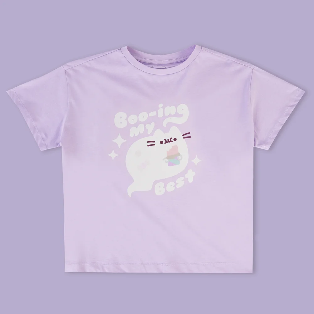 Pusheen Boo-ing My Best Women's Cropped T-Shirt - Lilac - XS - Lilac Afbeelding 1