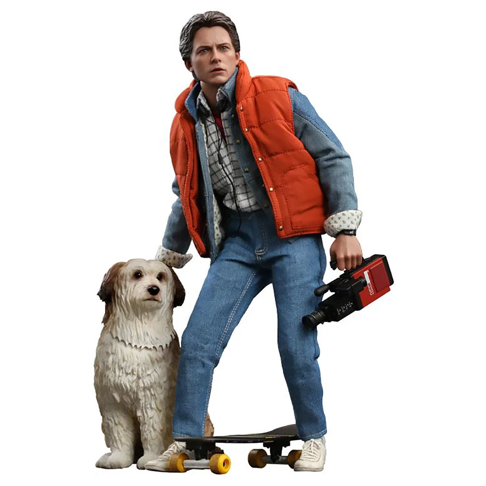Hot Toys Back to the Future Movie Masterpiece Action Figures 1/6 Marty McFly & Einstein Exclusive 28cm Afbeelding 1