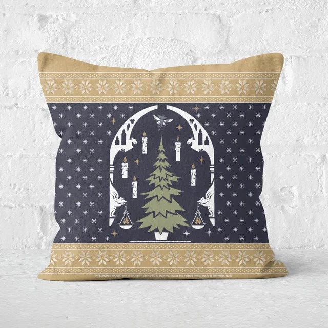 Harry Potter Hogwarts Christmas Square Cushion