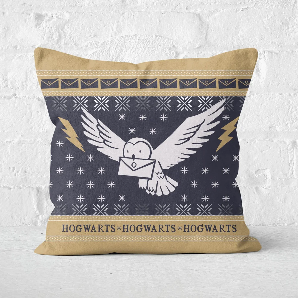 Harry Potter Hogwarts Christmas Square Cushion - 40x40cm - Soft Touch Afbeelding 1