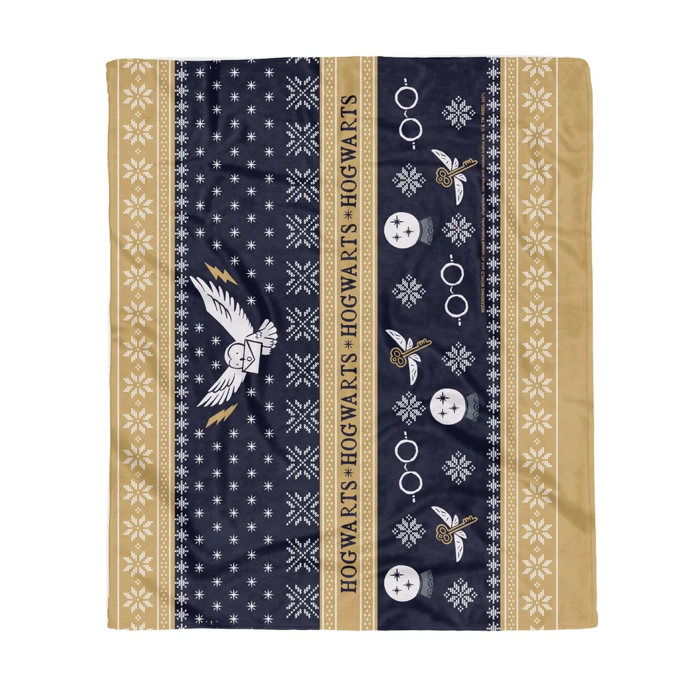 Harry Potter Hogwarts Christmas Fleece Blanket - M Afbeelding 1