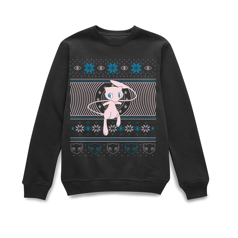Pokémon All I Want For Christmas Is Mew Unisex Christmas Jumper - Black - S Afbeelding 1