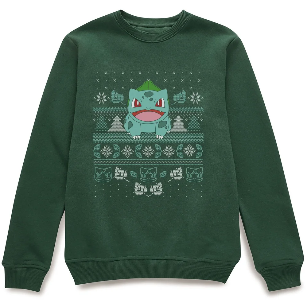 Pokémon Deck The Halls Unisex Christmas Jumper - Green - S Afbeelding 1
