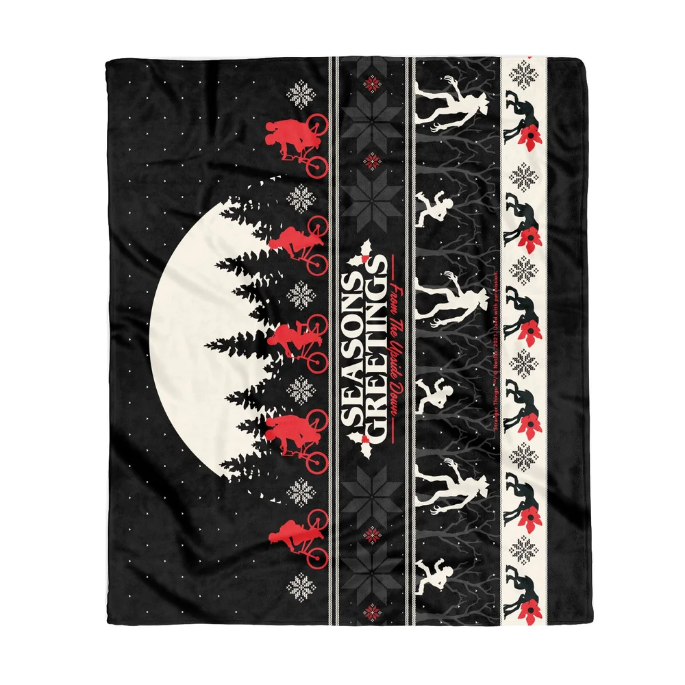 Stranger Things Seasons Greetings From The Upside Down Fleece Blanket - M Afbeelding 1
