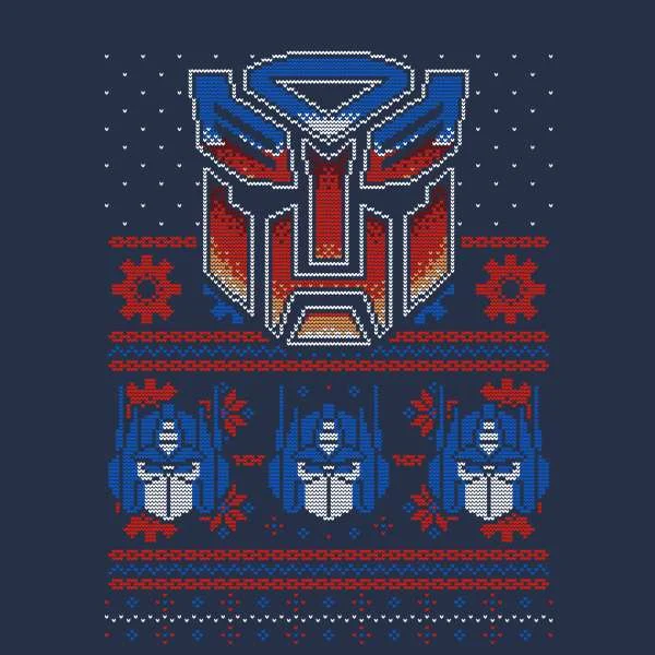 Transformers Christmas Autobots Classic Ugly Knit Unisex Christmas Jumper - Navy