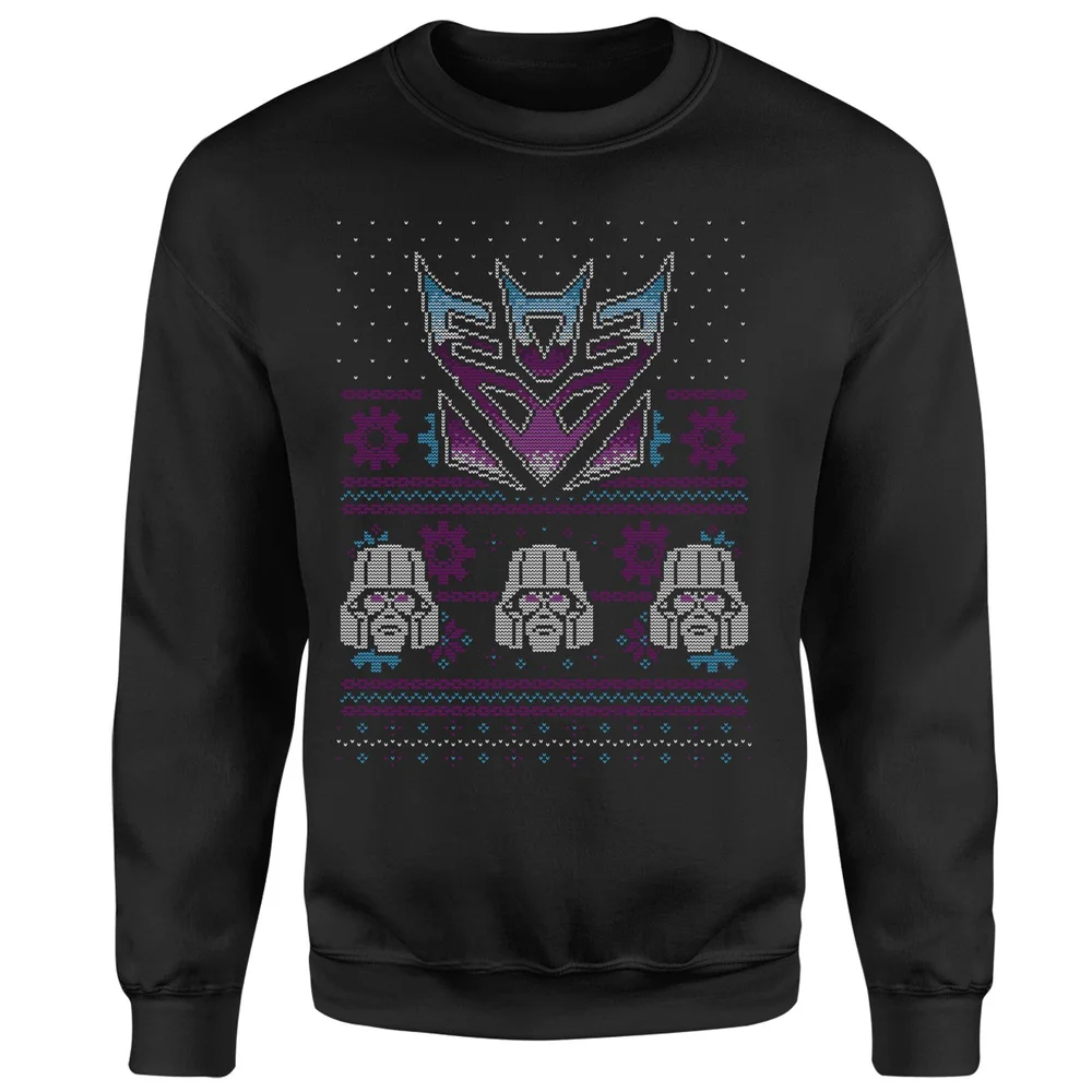 Transformers Christmas Decepticons Classic Ugly Knit Unisex Christmas Jumper - Black - S Afbeelding 1