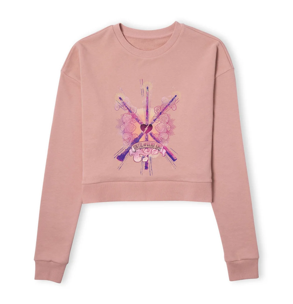 Harry Potter Until The Very End Women's Cropped Sweatshirt - Dusty Pink - XS Afbeelding 1