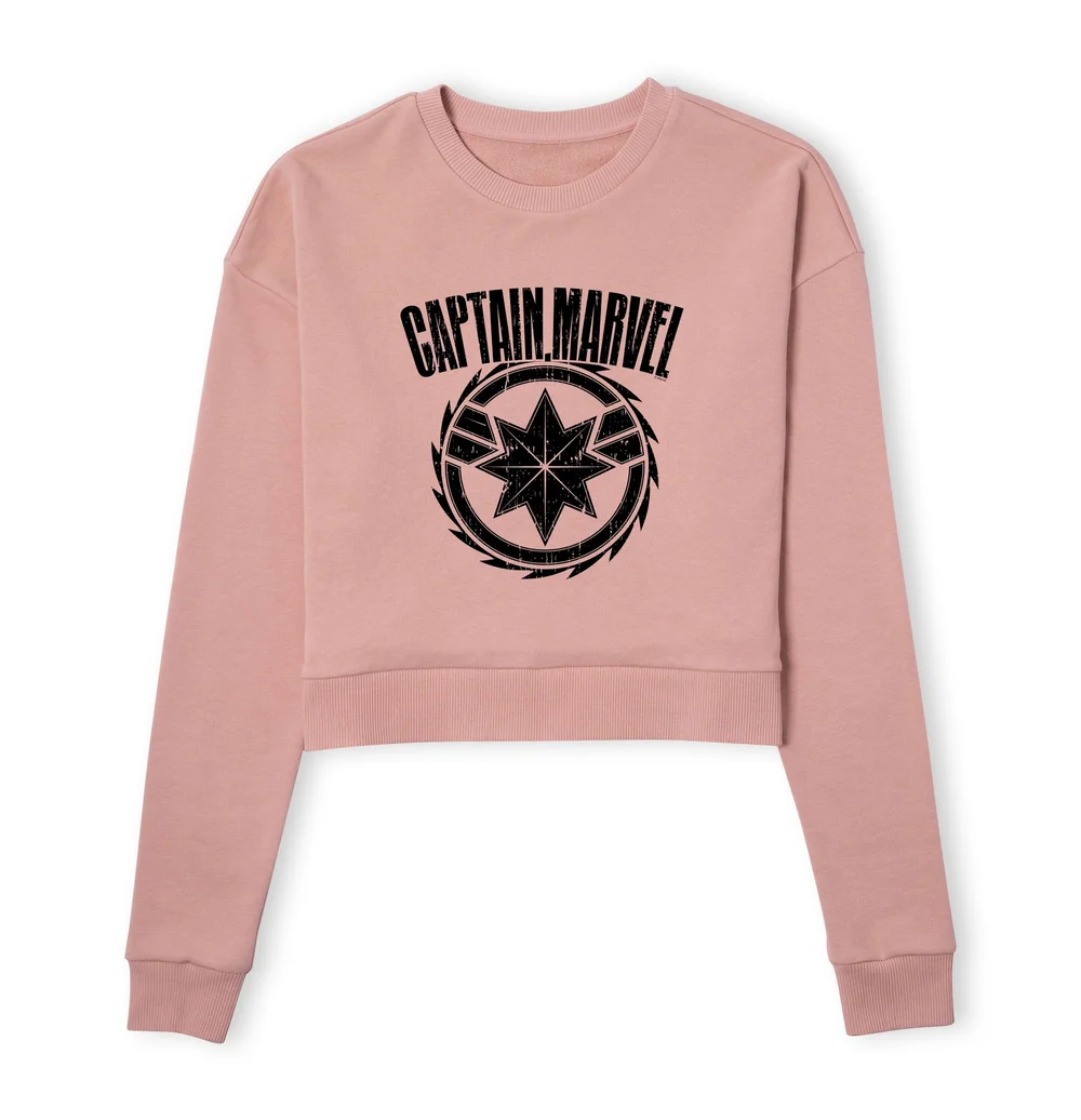 Captain Marvel Logo Women's Cropped Sweatshirt - Dusty Pink - XS Afbeelding 1