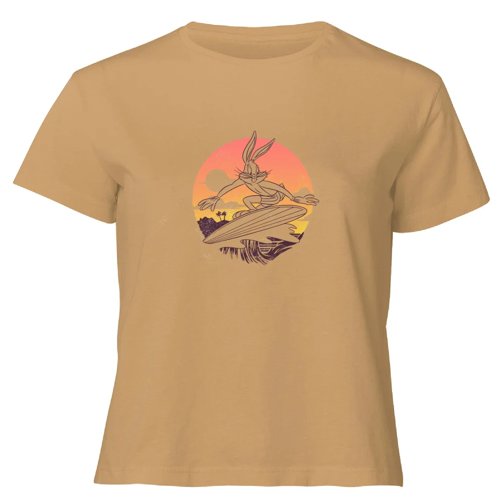 Looney Tunes Surf Women's Cropped T-Shirt - Tan - XL Afbeelding 1